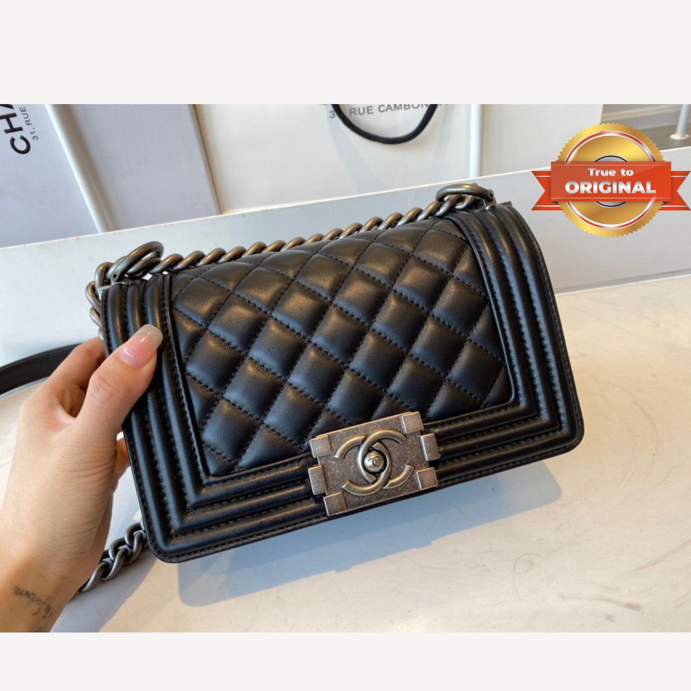 [REP 1:1] Chanel Mini Classic Flapbag Black For Women 20cm/7.9 in